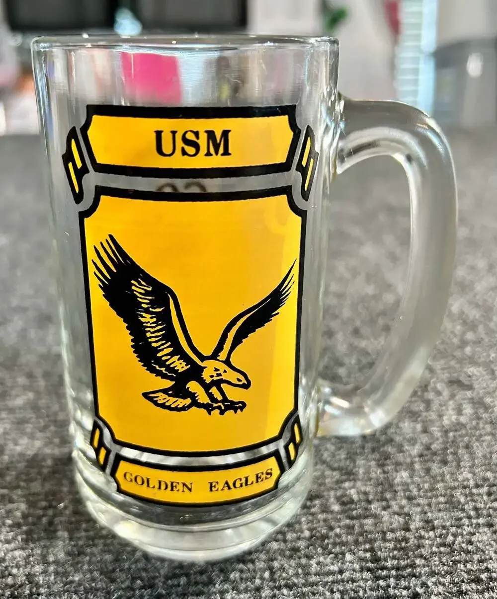 USM Golden Eagles Glass Beer Mug Stein GO EAGLES